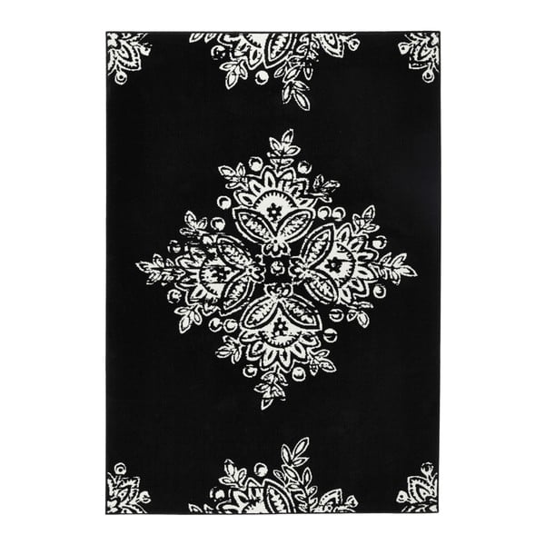 Tappeto bianco e nero Blossom, 80 x 150 cm Gloria - Hanse Home