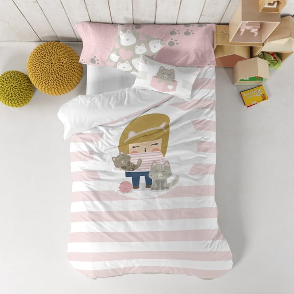 Happynois Kitty biancheria da letto per bambini in puro cotone, 140 x 200 cm - Mr. Fox