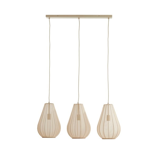 Lampadario beige con paralume in vetro Itela - Light & Living