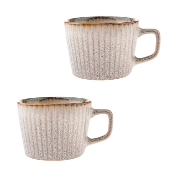 Tazze in set per cappuccino color crema in gres 2 pz 190 ml Tone – Dakls