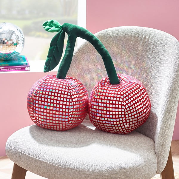 Cuscino decorativo in plush 25x30 cm Disco Cherries – Catherine Lansfield-image-1