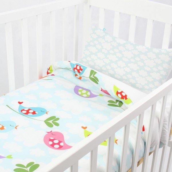 Copripiumino e cuscino in cotone per bambini , 100 x 120 cm Little Birds - Mr. Fox-image-3