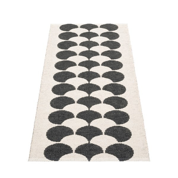Passatoia da interno/esterno nera/color crema 70x150 cm Poppy Black Vanilla – Pappelina-image-2