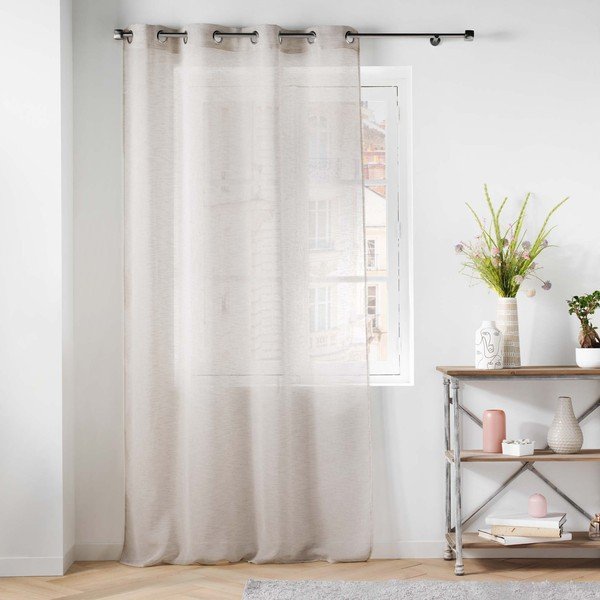 Tenda sottile avorio in voile 140x240 cm Carlin – douceur d'intérieur-image-2