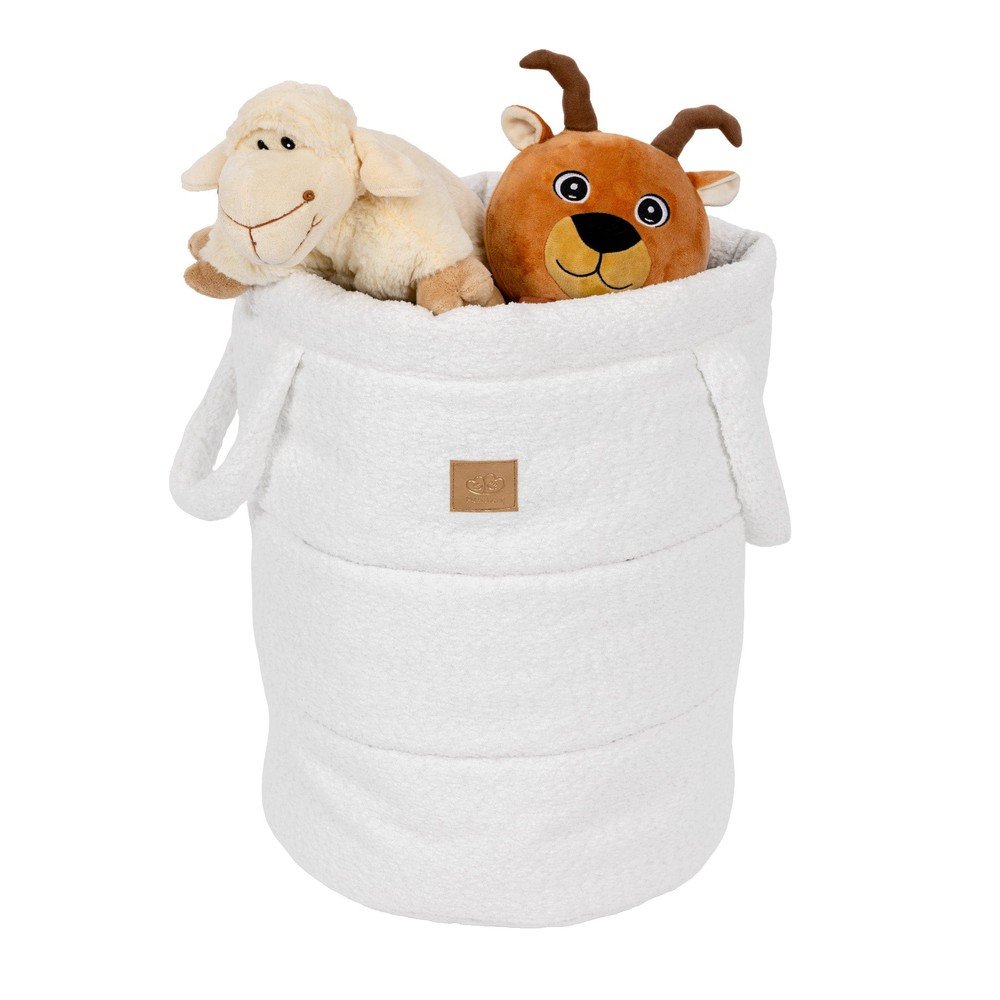 Cesta per giochi da bambino bianca in tessuto ø 39x50 cm – Meowbaby | Ceste per giocattoli