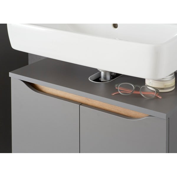 Mobile sospeso grigio sotto il lavabo 60x53 cm Set 357 - Pelipal-image-1