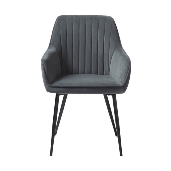 Set di sedie da pranzo grigia in imbottito con braccioli 2 pz Nolan Stripe – Unique Furniture-image-1