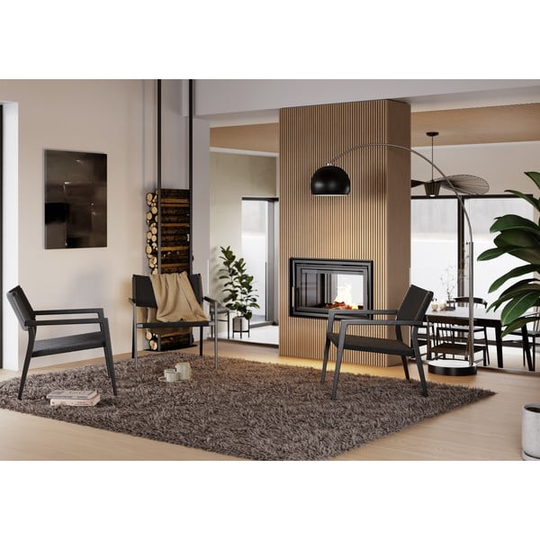 Poltrona nera con intreccio di canne Loop - DAN-FORM Denmark-image-1