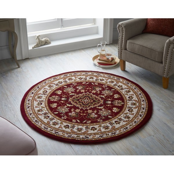 Tappeto rotondo rosso 133x133 cm Sherbone - Flair Rugs-image-1