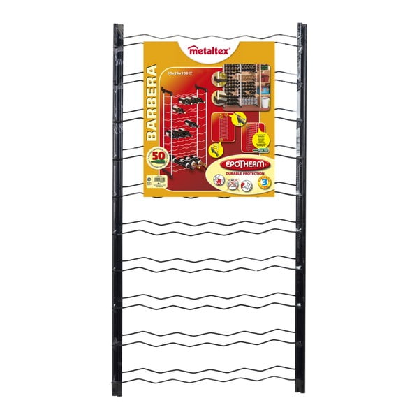 Portabottiglie in metallo nero per 50 bottiglie Barbera - Metaltex-image-2