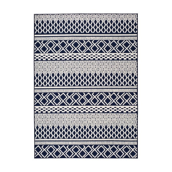 Tappeto per esterni blu e bianco Cannes ZigZag, 200 x 140 cm - Universal