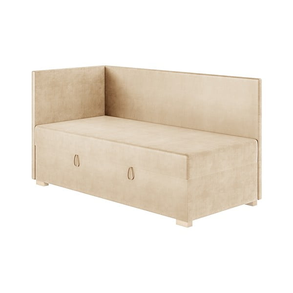 Letto da bambini con sponde beige con contenitore con materasso incluso 90x200 cm Flexi – Ghado-image-3