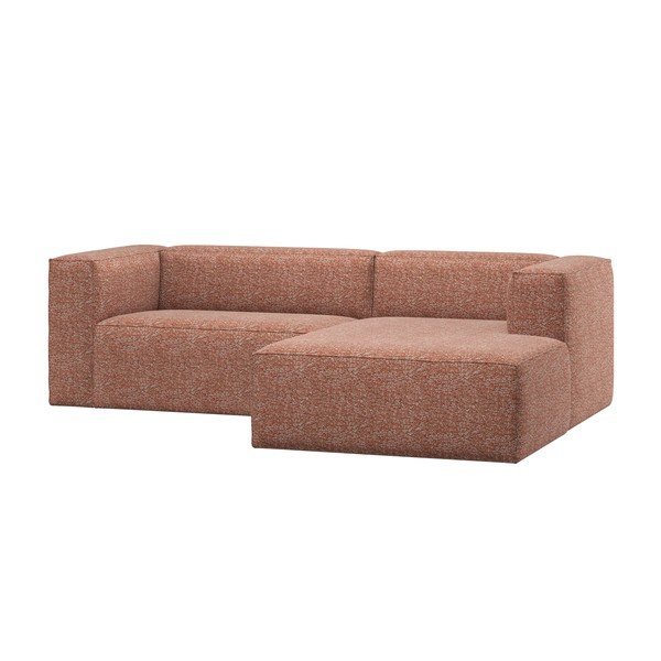 Divano angolare rosa polveroso (con penisola a destra/con chaise lounge) Bean – WOOOD