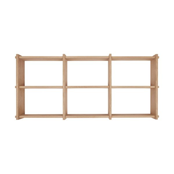 Mensola di colore naturale in rovere massiccio con ripiani multipli 37 cm Grid – OYOY Living Design