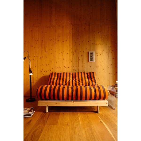 Divano arancione/marrone allungabile 140 cm Roots – Karup-image-1