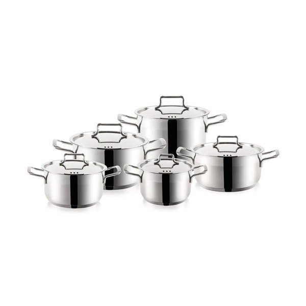 Set di pentole in acciaio inox da 10 pezzi Anett - Orion