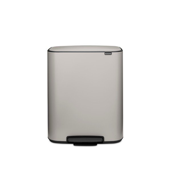 Cestino per la spazzatura grigio chiaro in acciaio con pedale 60 l Bo – Brabantia-image-4