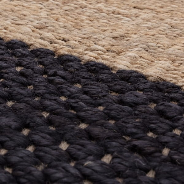 Tappeto nero/beige in iuta reversibile/tessuto a mano 120x170 cm Cedar – Asiatic Carpets-image-2
