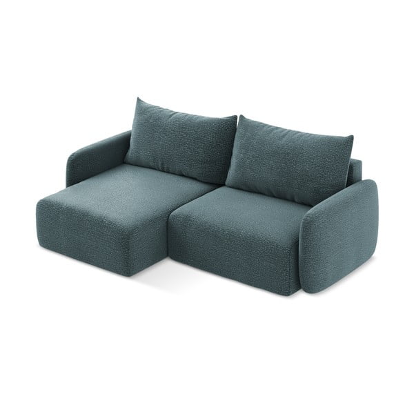 Divano angolare turchese allungabile/con contenitore (con penisola a sinistra) Kalena – Makamii-image-3