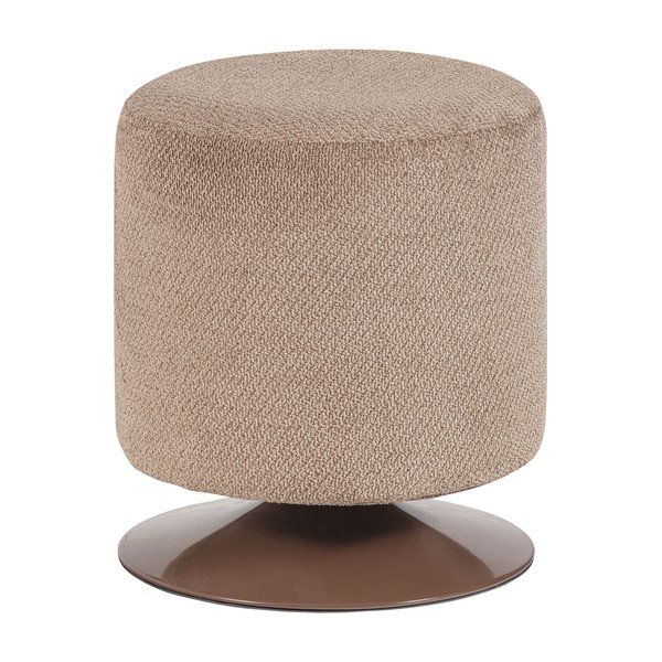 Poggiapiedi marrone chiaro con rivestimento in bouclé Islen – WOOOD