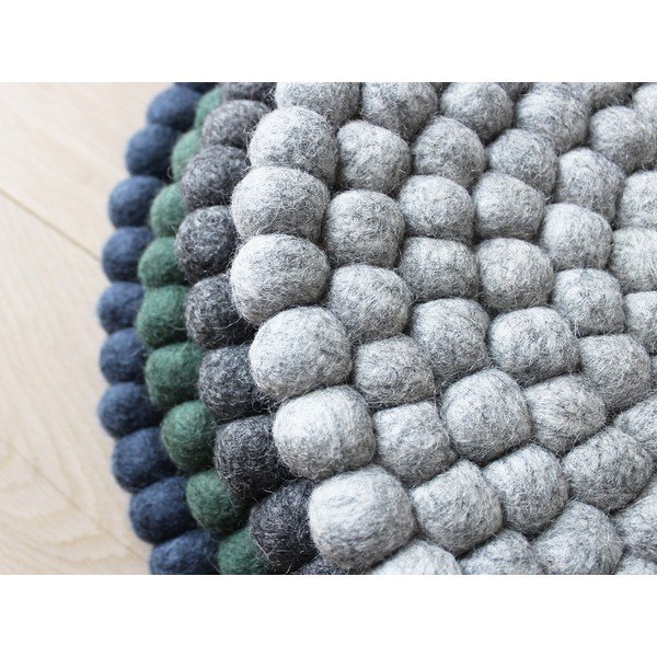 Cuscino per sedia in lana blu scuro, ⌀ 30 cm - Wooldot-image-1
