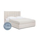 Letto matrimoniale imbottito beige con contenitore con materasso incluso/con rete inclusa 180x200 cm Thessa Bold Line – Bonami Selection