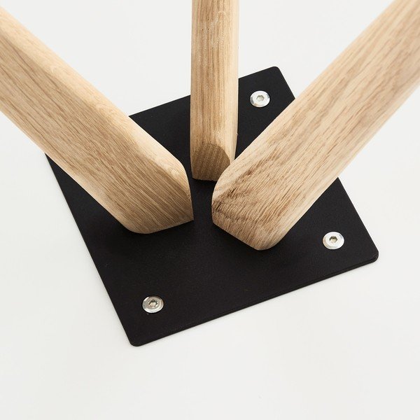 Tavolino bianco con gambe in rovere, Ø 40 cm Life - Furnhouse-image-1