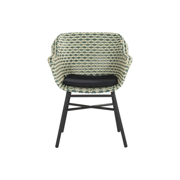 Sedia da esterno verde in rattan artificiale Delphine – Hartman-image-3