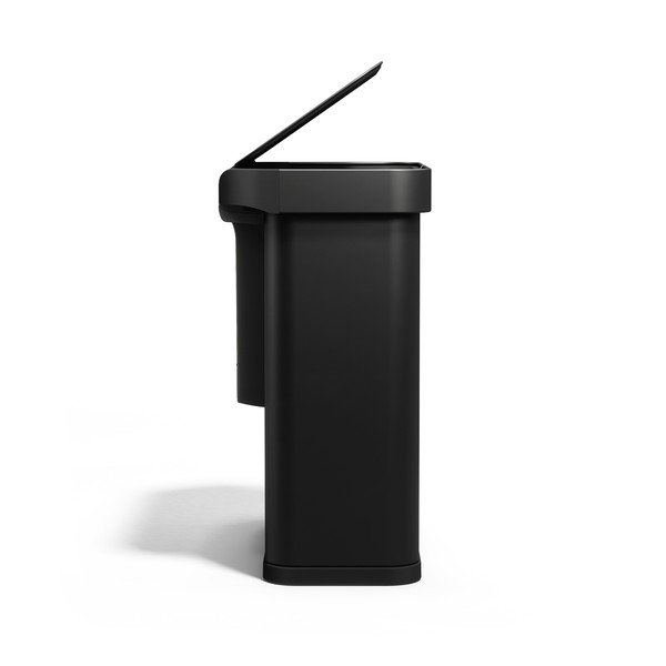 Cestino per la spazzatura nero in acciaio per raccolta differenziata/con sensori contactless 34+24 l Dual Sensor – simplehuman-image-4