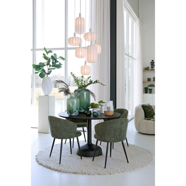 Lampadario color crema con paralume in tessuto ø 50 cm Tufia – Light & Living-image-1