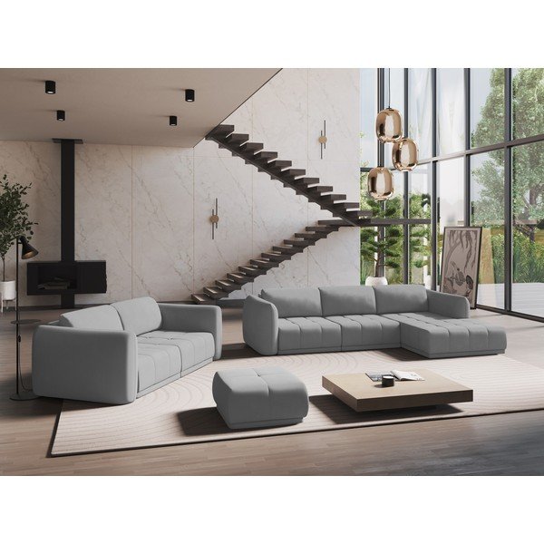 Divano angolare grigio chiaro Hoku – Makamii-image-1