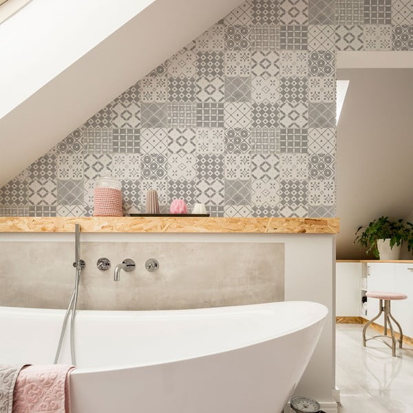 Carta da parati in lana 10 m x 52 cm Tiles - Graham & Brown-image-1