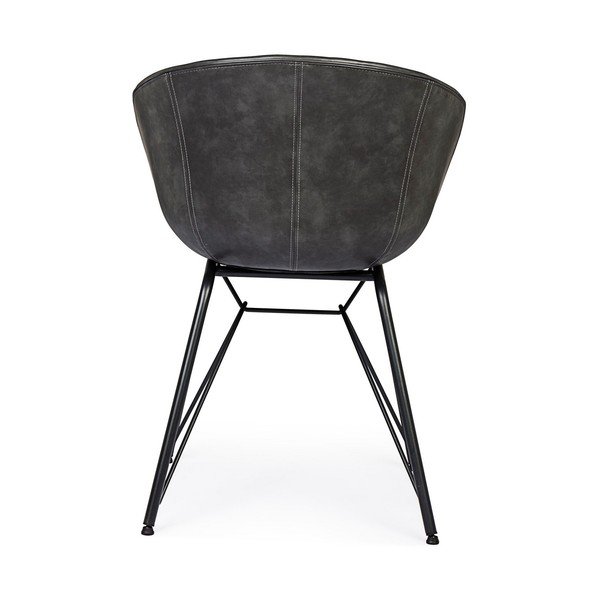 Sedia da pranzo grigio scuro in imbottito Warhol – Bizzotto-image-4