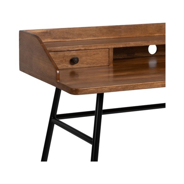 Scrivania in legno con gambe in metallo nero 60x140 cm - Ixia-image-4