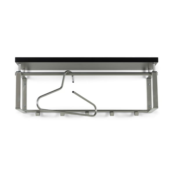 Attaccapanni da parete nero/argentato in metallo con scaffale 70 cm Rex – Spinder Design-image-2