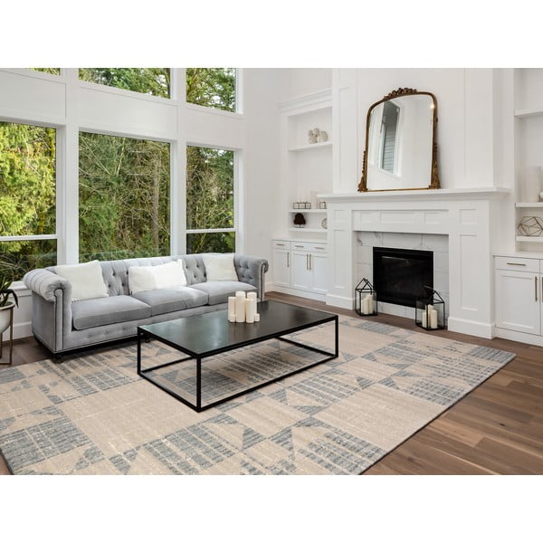 Tappeto in lana beige 200x300 cm Frotage beige - Agnella-image-1