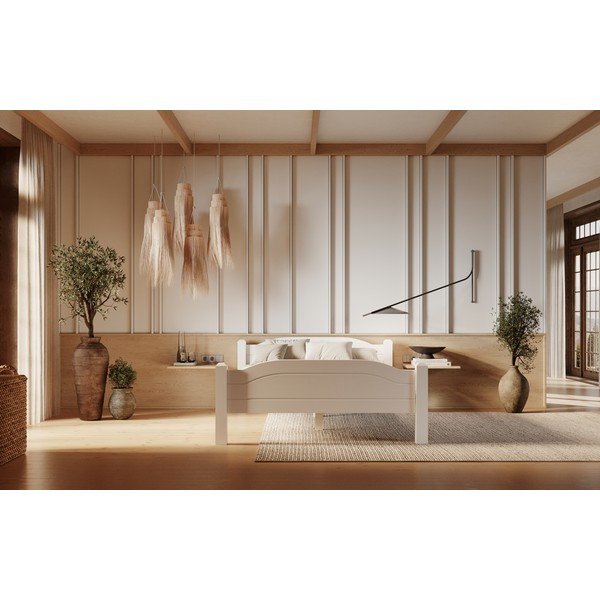 Letto singolo bianco in pino massiccio 90x200 cm Liva – Olivia Living-image-3