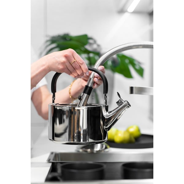 Bollitore in acciaio inox lucido con stantuffo , 1,5 l Diamante - Vialli Design-image-2