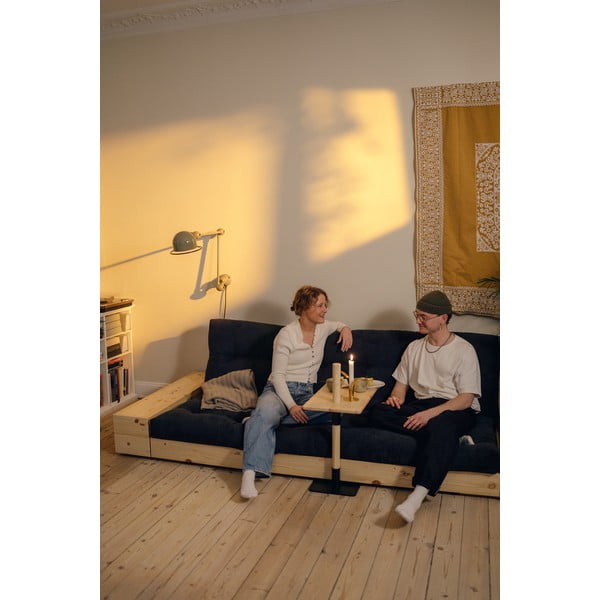 Divano letto in velluto a coste blu 244 cm Base - Karup Design-image-1