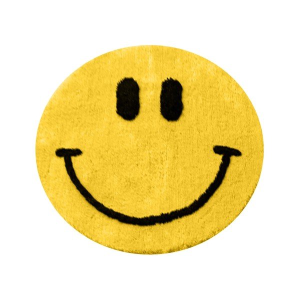 Tappetino per il bagno giallo ø 90 cm Yellow Smile – Foutastic