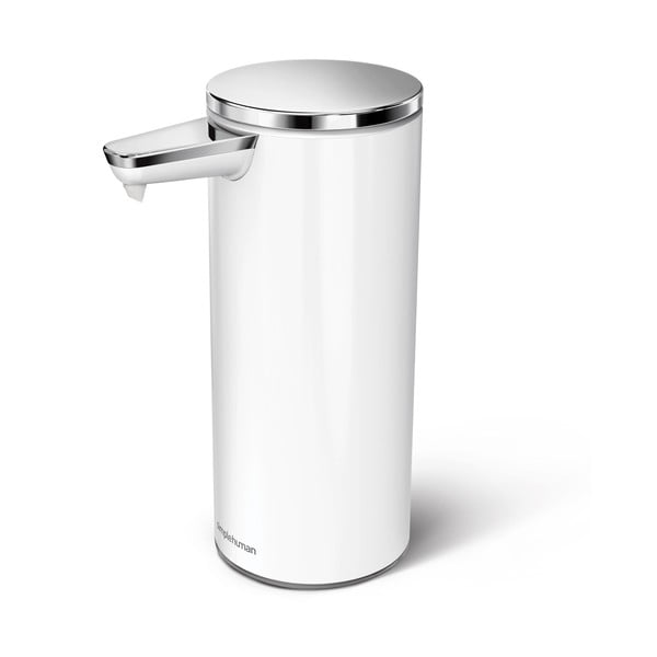 Dispenser automatico di sapone in acciaio bianco da 266 ml - simplehuman