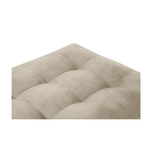 Poggiapiedi in velluto beige Santo - Milo Casa-image-3