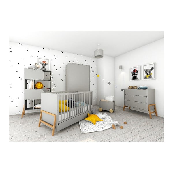 Lettino grigio con cassetto , 70 x 140 cm Lotta - BELLAMY-image-2