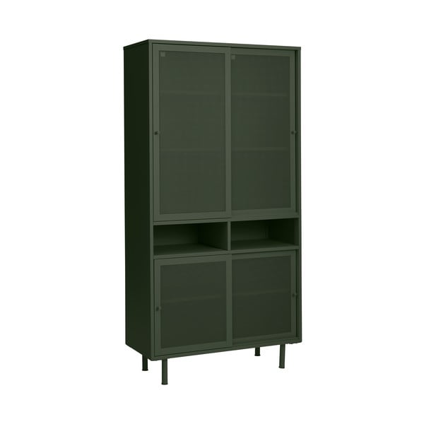 Armadietto verde scuro in metallo con porte scorrevoli 90x180x40 cm Veep – Unique Furniture-image-2