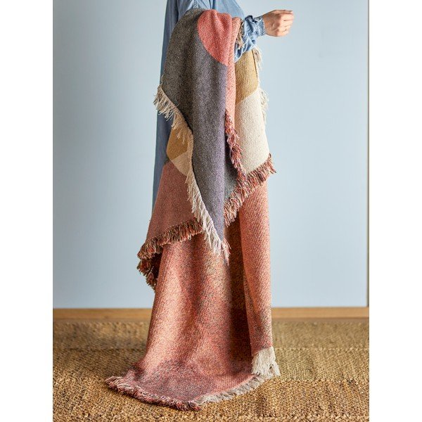 Coperta marrone in cotone riciclato 130x160 cm Arni – Bloomingville-image-1