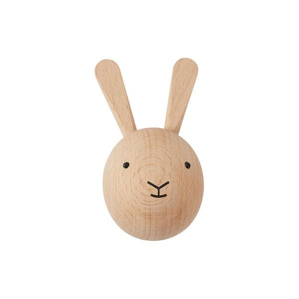 Gancio da parete di colore naturale in faggio massiccio Rabbit – OYOY Mini