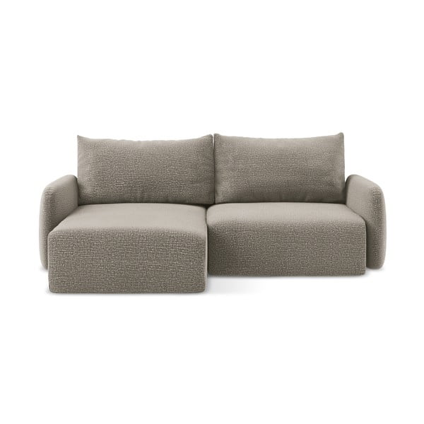 Divano letto beige con contenitore divano angolare (angolo sinistro) Kalena - Makamii