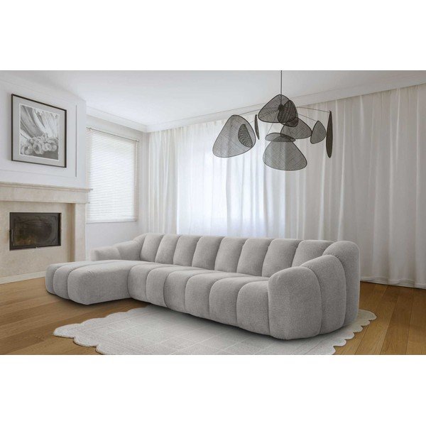 Divano angolare grigio chiaro (con penisola a sinistra/con chaise lounge) Shell – Miuform-image-2