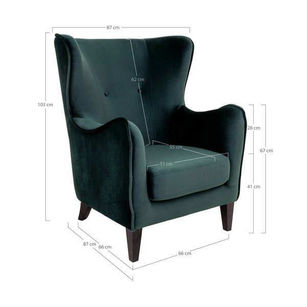 Poltrona in velluto verde scuro Campo - House Nordic-image-4