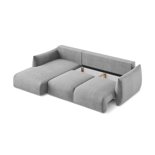 Divano angolare grigio chiaro allungabile (con penisola a sinistra/con chaise lounge) Leila – Makamii-image-4
